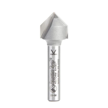 Carbide Tip V-Bit 90 Degree - 1/2 in Cutting x 1/4 in Shank - Image 2