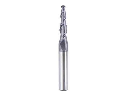 TiAlN Tip 2 Flute Tapered Ballnose - 1.5 mm Cutting x 1/4 in Shank