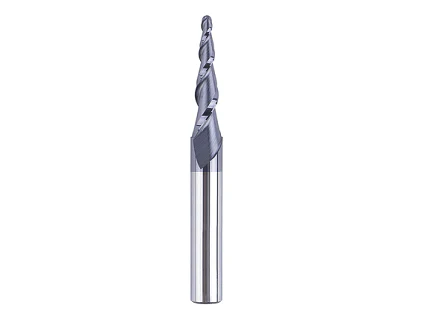 TiAlN Tip 2 Flute Tapered Ballnose - 1 mm Cutting x 1/4 in Shank - Image 2